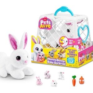 Zuru Pets Alive Mommy Bunny Plush Playset - White/Pink